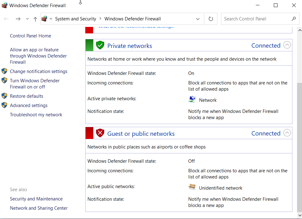 Windows防火墙配置截图